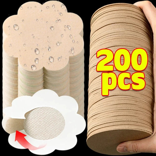 200pcs Reusable Silicone Nipple Covers – Flower & Round Shapes
